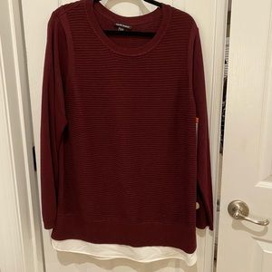 BNWT!  Hilary Radley Ribbed Tunic Sweater w/ exposed Shirttail Hem!